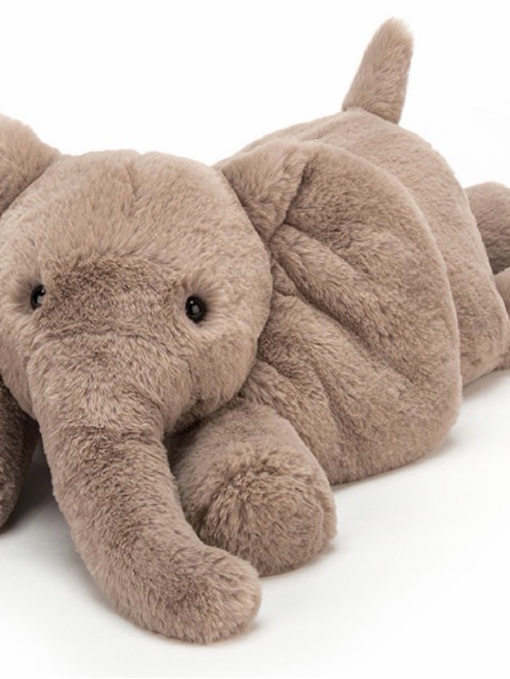Elephant Jellycat with Turquoise Drawstring Kids Accessory Bag with Orange Cords - Picture 3 of 5